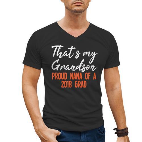 That's My Grandson 2018 Graduation Shirt For Grad Nanas Men's V-Neck T-Shirt - Best Gift Smart