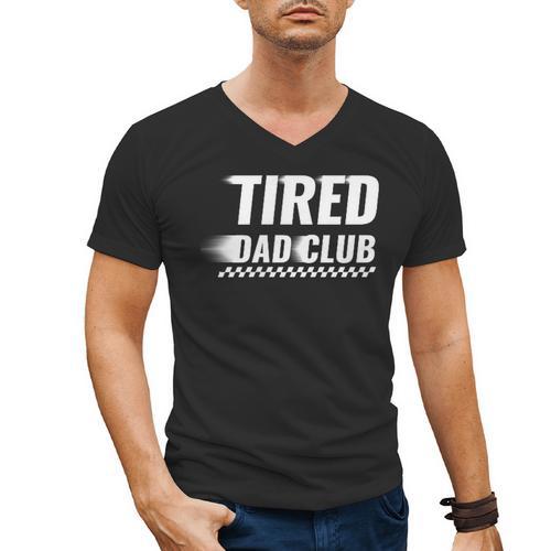Tired Dad Club Maze Track Back 2 Sided Men's V-Neck T-Shirt - Father's Day Fun