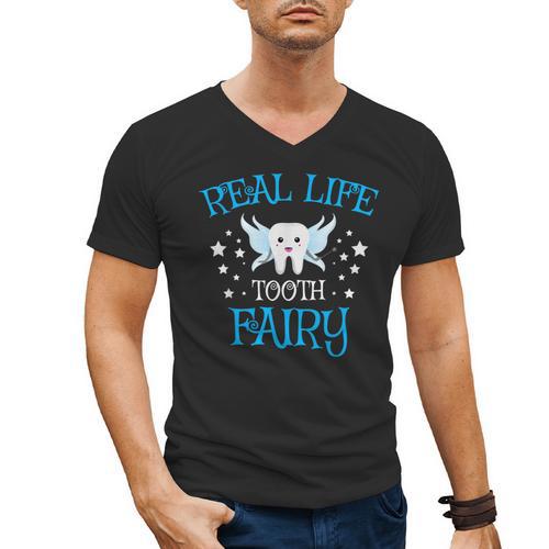 Tooth Fairy Tshirt Cute Dental Hygienist Graduation T Shirt Men's V-Neck T-Shirt - Best Gift Smart