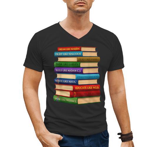 History Month Educated Black Leaders Reading Books Men's V-Neck T-Shirt - Bookorys CA