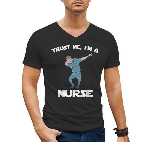 Trust Me I'm Nurse Shirt Dabbing Gift Nursing Graduation Men's V-Neck T-Shirt - Best Gift Smart