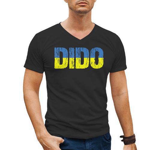 Ukrainian Dido Grandfather Dad Ukraine Flag Distressed Men's V-Neck T-Shirt - Father's Day Fun