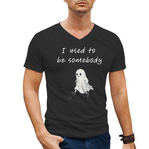 I Used To Be Somebody Nostalgia Halloween Spooky Season Men's V-Neck T-Shirt - Figerry