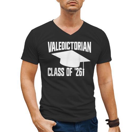 Valedictorian Class Of '26 Graduation 2026 Valedictorian Men's V-Neck T-Shirt - Best Gift Smart
