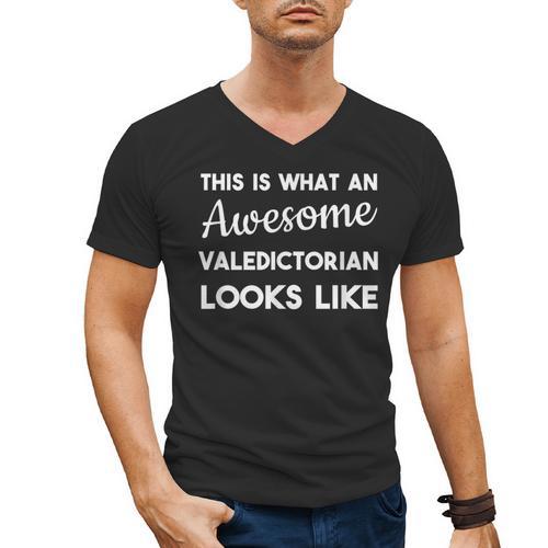 Valedictorian Graduation High School T-Shirt Men's V-Neck T-Shirt - Best Gift Smart