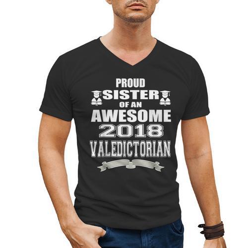 Valedictorian Scholar Sister T Shirt Graduation Speech Men's V-Neck T-Shirt - Best Gift Smart