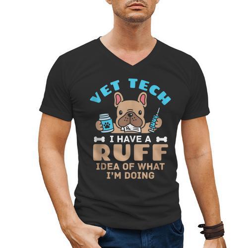 Vet Tech Veterinary Technician Graduation Ruff Idea Men's V-Neck T-Shirt - Best Gift Smart