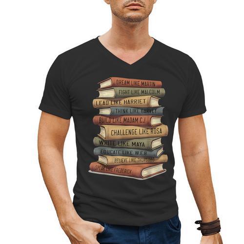 Vintage Books History Retro Book Lover Teacher Men's V-Neck T-Shirt - Bookorys