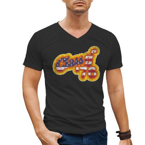 Vintage Class Of 1976 Bicentennial Graduation Year Men's V-Neck T-Shirt - Best Gift Smart