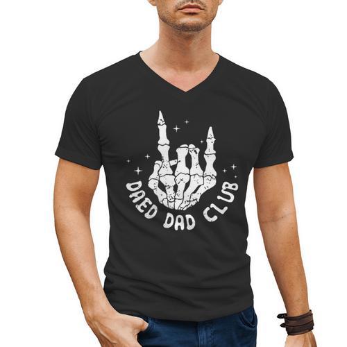 Vintage Dead Dad Club Matching 2 Sides Fathers Day Men's V-Neck T-Shirt - Father's Day Fun