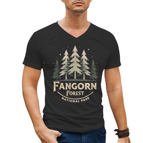 Vintage Fangorn Forest National Park Bookworms Saying Retro Men's V-Neck T-Shirt - Bookorys
