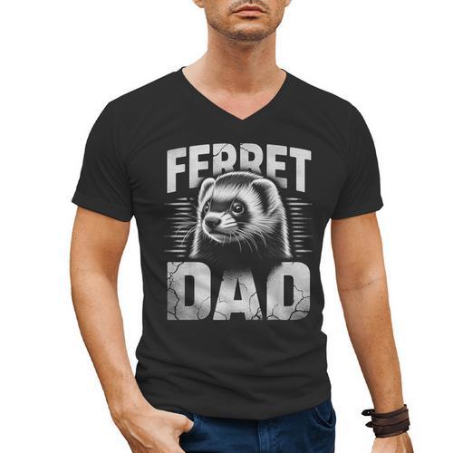 Vintage Ferret Dad Ultimate Pet Lover Ferret Owner Men's V-Neck T-Shirt - Father's Day Fun