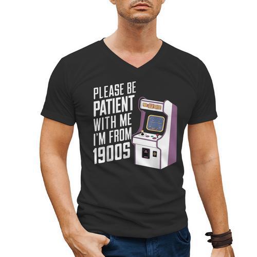 Vintage Gaming Please Be Patient With Me I'm From The 1900s Men's V-Neck T-Shirt - Figerry