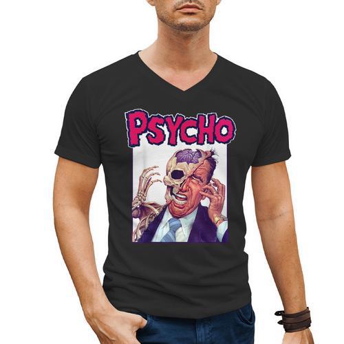 Vintage Movie Horror Poster Comic Book Graphic Film Night Men's V-Neck T-Shirt - Bookorys