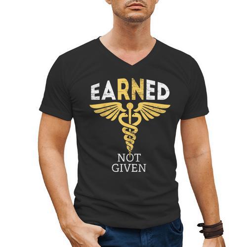 Vintage Nursing Medical Nurses Week Graduation Earned Not Given RN Registered Nurse For Men Women Men's V-Neck T-Shirt - Best Gift Smart