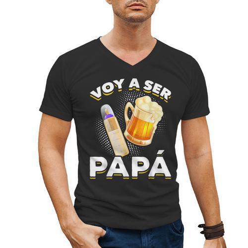 Voy Hacer Papa Ser Papa Voy A Ser Papa Dad To Be In Spanish Men's V-Neck T-Shirt - Father's Day Fun