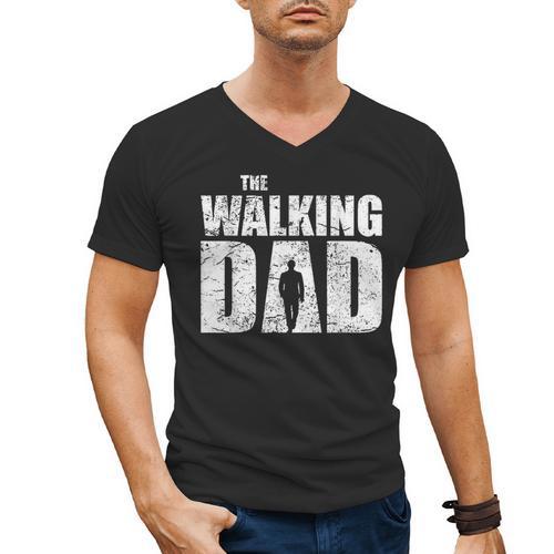 The Walking Dad Father Man Dead Retro Vintage Men Fun Men's V-Neck T-Shirt - Father's Day Fun