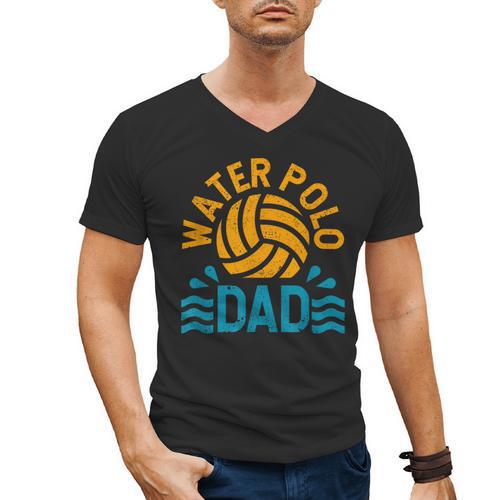 Water Polo Dad Father's Day Sports Fan Player Coach Daddy Men's V-Neck T-Shirt - Father's Day Fun