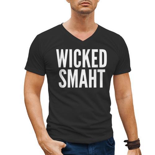 Wicked Smaht Boston Accent Graduation Tee Men's V-Neck T-Shirt - Best Gift Smart