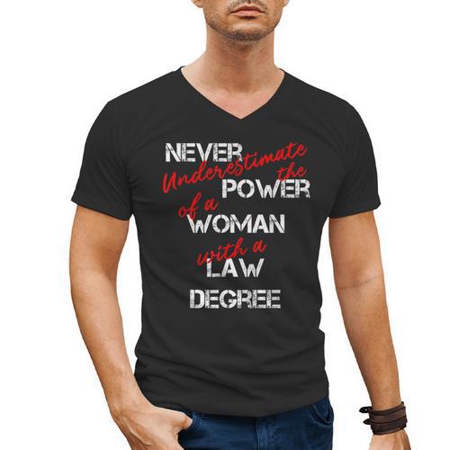 Woman Law Degree Graduation Diploma Party Men's V-Neck T-Shirt - Best Gift Smart