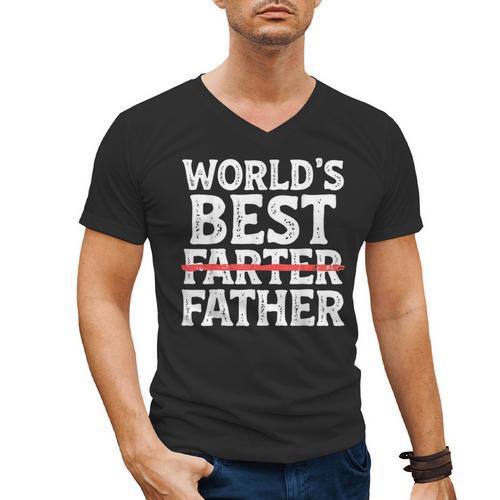 World's Best Father Farter Dad Daddy Papa Joke Men's V-Neck T-Shirt - Father's Day Fun