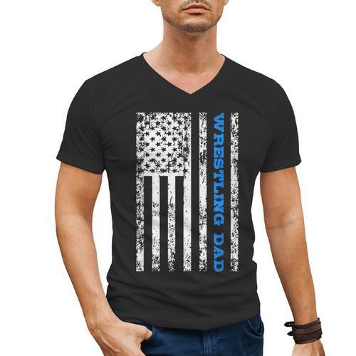 Wrestling Dad Men's V-Neck T-Shirt - Father's Day Fun