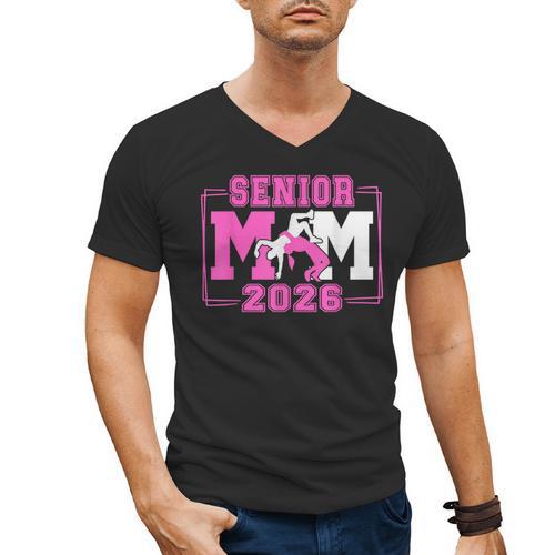 Wrestling Senior Mom Wrestling Senior 2026 Graduation Men's V-Neck T-Shirt - Best Gift Smart