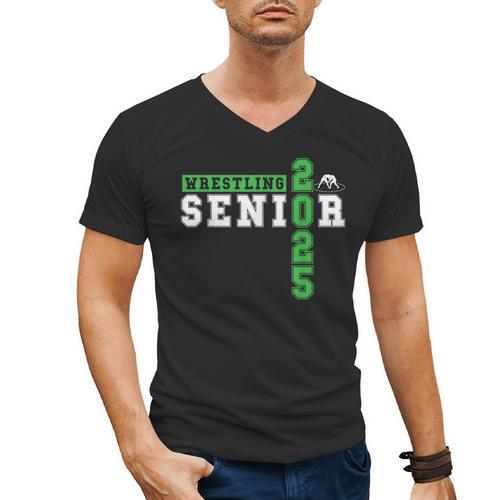 Wrestling Senior Night Wrestling Senior 2025 Graduation 34 Men's V-Neck T-Shirt - Best Gift Smart