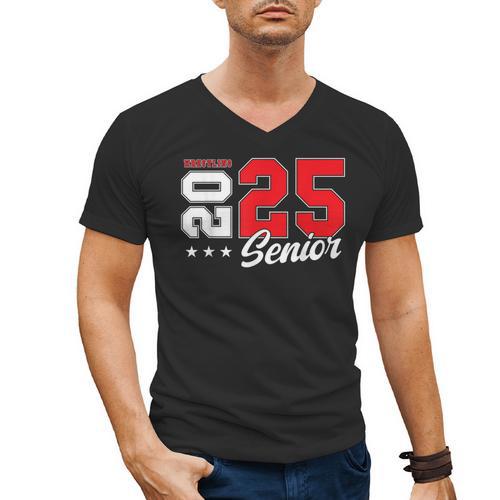 Wrestling Senior Night Wrestling Senior 2025 Graduation 75 Men's V-Neck T-Shirt - Best Gift Smart