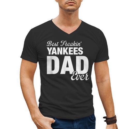 Yankees North Best Freakin' Dad Ever HS Men's V-Neck T-Shirt - Father's Day Fun