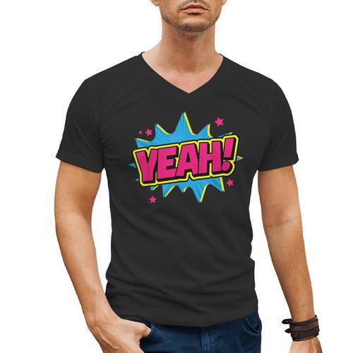 Yeah Comic Comic Book Graphic Men's V-Neck T-Shirt - Bookorys AU
