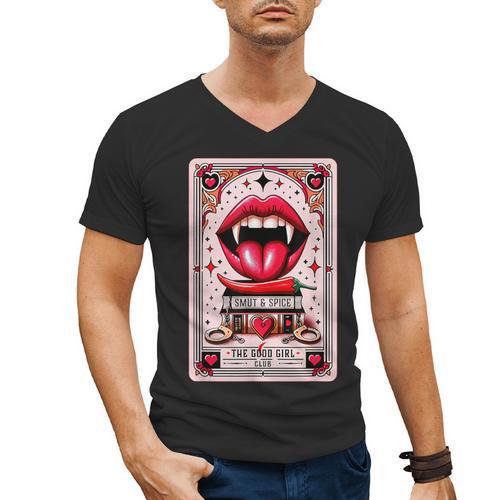 Yes Sir The Good-Girl The Good-Girl Tarot Card Smut Book Men's V-Neck T-Shirt - Bookorys