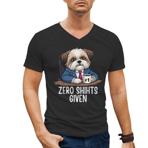 Zero Shihts Given Shih Tzu Dad Shih Tzu Mom Shih Tzu Men's V-Neck T-Shirt - Father's Day Fun