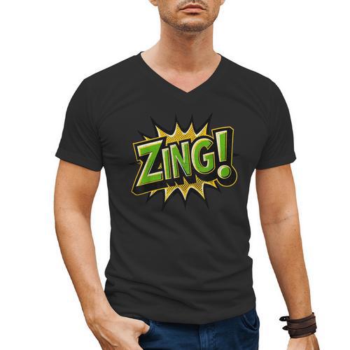ZING Comic Book Retro Artwork – Cartoon Collector Men's V-Neck T-Shirt - Bookorys DE
