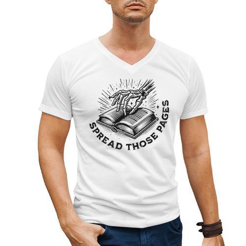 2 SIDES I Look Better Bent Over A Book Saying Quote Men's V-Neck T-Shirt - Bookorys CA