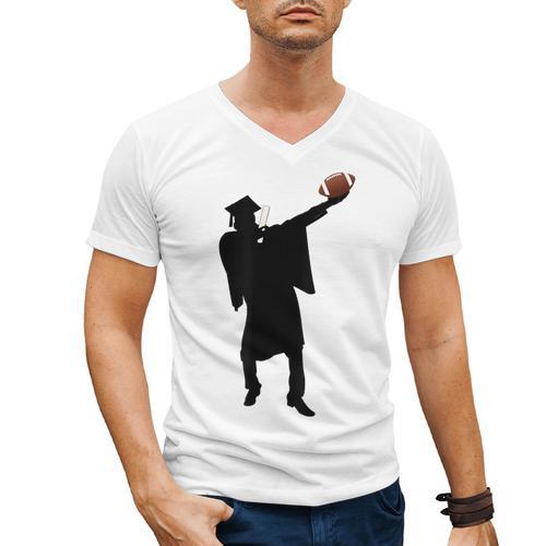 2019 Football Graduation Dab Shirt- Dabbing Graduate Men's V-Neck T-Shirt - Best Gift Smart