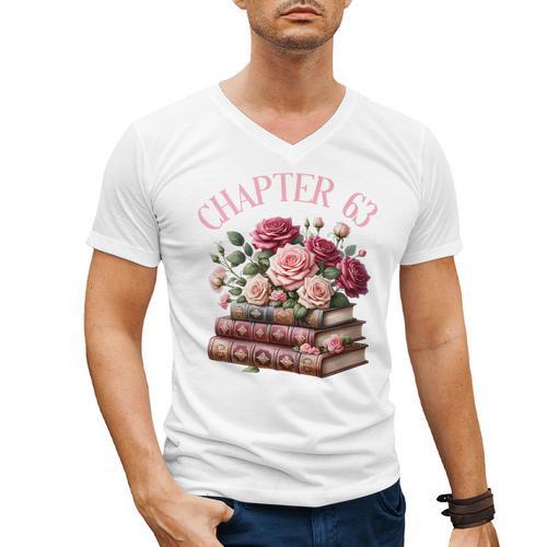 63rd Birthday Chapter 63 Birthday Shirt Women Book Lover Premium Men's V-Neck T-Shirt - Bookorys