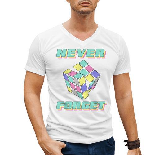 80s 90s Nostalgia Magic Cube Retro Party Costume Men's V-Neck T-Shirt - Figerry