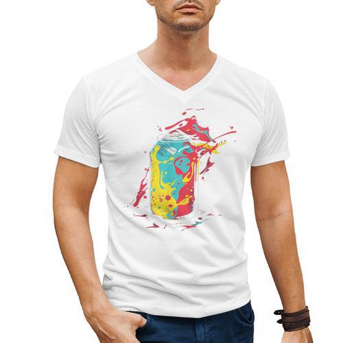 80s Nostalgia Soda Can Men's V-Neck T-Shirt - Figerry