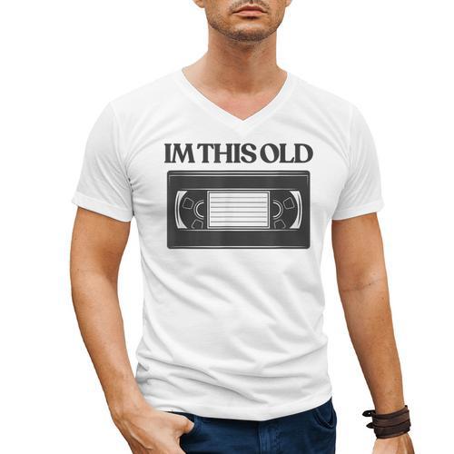 80s VHS Video Cassette Nostalgia Men's V-Neck T-Shirt - Figerry