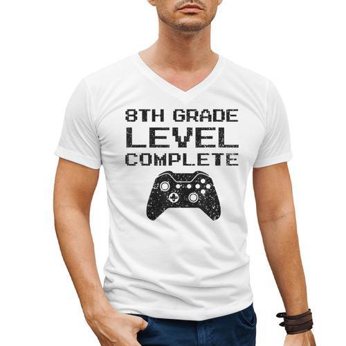 8th Grade Level Complete T Shirt Graduation Men's V-Neck T-Shirt - Best Gift Smart