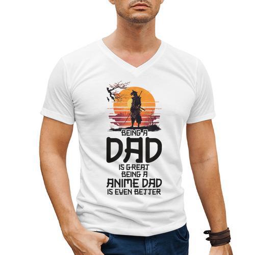 Anime Dad Jokes Father's Day Anamae Otaku Manga Japan Men's V-Neck T-Shirt - Father's Day Fun