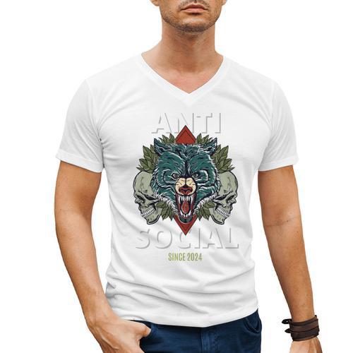 Antisocial Introvert I Like Being Alone Men's V-Neck T-Shirt - Raresse