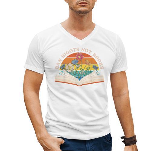 Ban Bigots Not Books Men's V-Neck T-Shirt - Bookorys DE