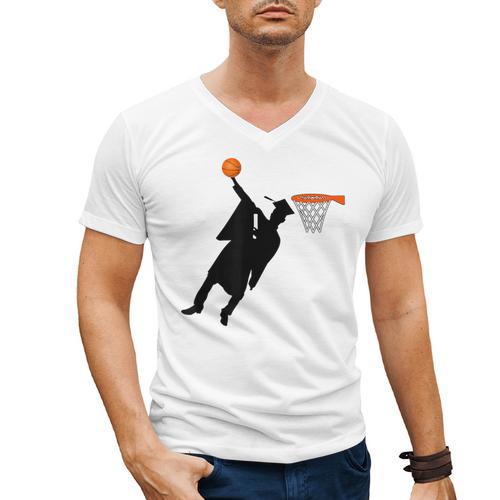 Basketball Slam Dunk Elementary Graduation 2025 6th Grade Men's V-Neck T-Shirt - Best Gift Smart