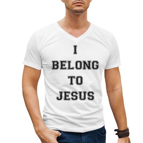 I Belong To Jesus Christian Gym Apparel Christian Dad Men's V-Neck T-Shirt - Father's Day Fun