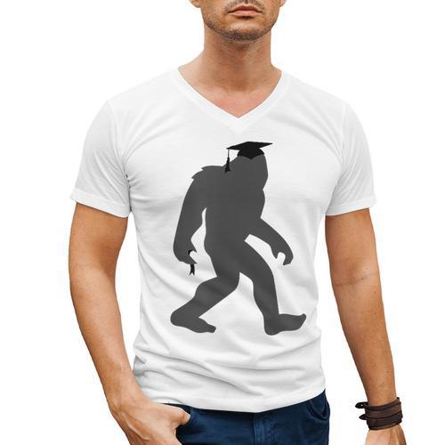 Bigfoot Graduate Shirt Cute Sasquatch Graduation Men's V-Neck T-Shirt - Best Gift Smart