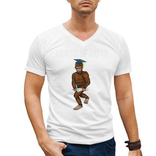 Bigfoot Graduation Shirt Class Of 2018 College Boys Men's V-Neck T-Shirt - Best Gift Smart