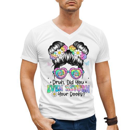 Bruh Return Your Books Reading Library Book Lovers Men's V-Neck T-Shirt - Bookorys DE