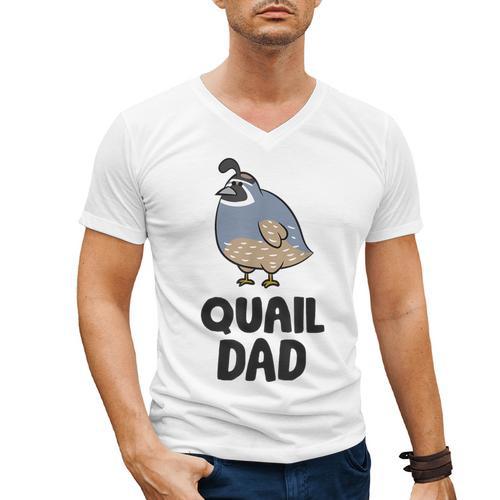 California Quail Bird Dad Quail Dad Men's V-Neck T-Shirt - Father's Day Fun